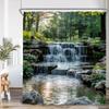Modern Garden Landscape Shower Curtain Flower Plant Courtyard Bathroom Decoration Polyester Fabric Bathtub Shower Curtain