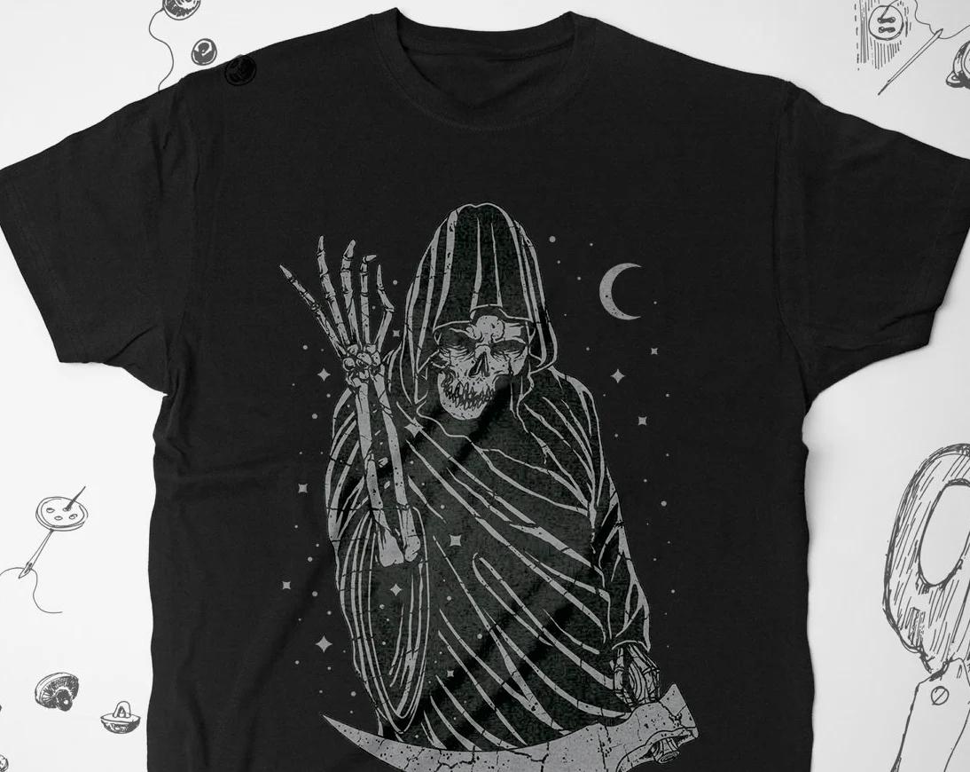 

Goth Shirt Tshirt Death Graphic Design Shirt Aesthetic Gothic Skull Grim Reaper Parody Meme Illustration Unisex Shirt Gift Idea 5XL різнокольоровий