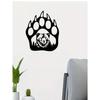 Black Metal Bear and Paw Wall Art, Home Decor, Living Room Gift