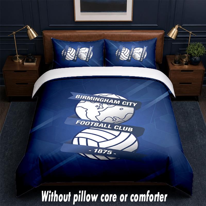 Birmingham City Design Bed Bedding Set 1 Duvet Cover + 2 Pillowcases Soft Breathable Household Bed Linens