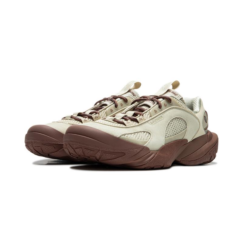 Li Ning CF Senderismo EDC Clásico Versátil Exterior Antideslizante Resistente al Desgaste Zapatillas de Senderismo de Caña Baja Unisex Zapatillas de Senderismo Verde Marrón AHCU017-4
