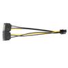 7 Inch 6 Pin PCI to Dual SATA 15 Pin Express Card Power Cable Connector Cord