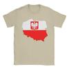 Poland Flag Map With Coat Of Arms T Shirt Beach Casual T Shirts 100 Cotton Trending Tshirt For Unisexs Shortsleeve Casual Tees