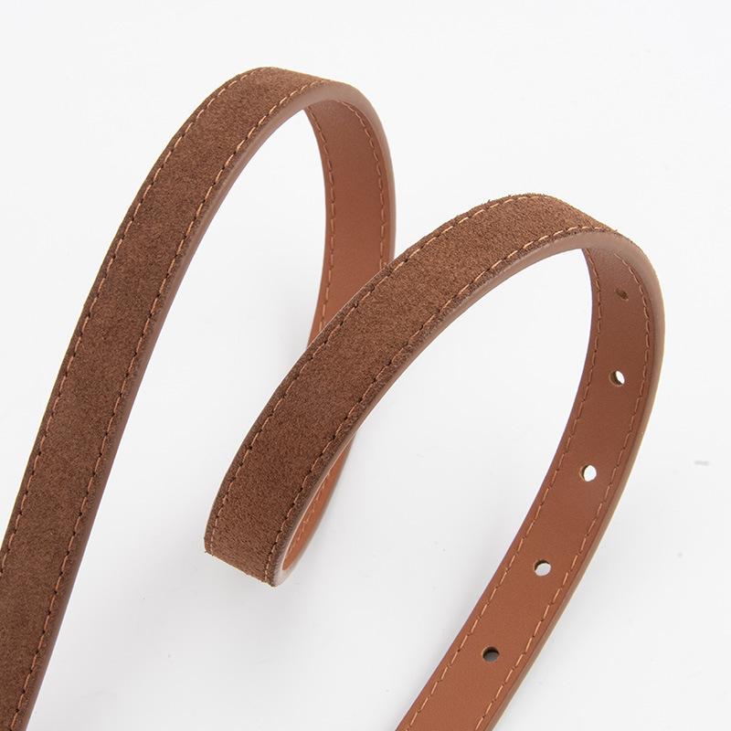 Korean New Style Pin Buckle Frosted Reverse Velvet Women's Genuine Leather Belt Fashionable High-end Versatile Dress Decorative Belt for Women