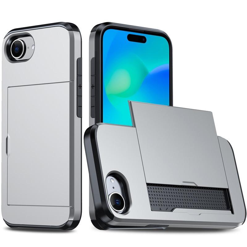 Applicable To IPhone16e Mobile Phone Case Apple 15 Slide Cover Card Two-in-one Wallet 7/8Plus Protective Case SE3