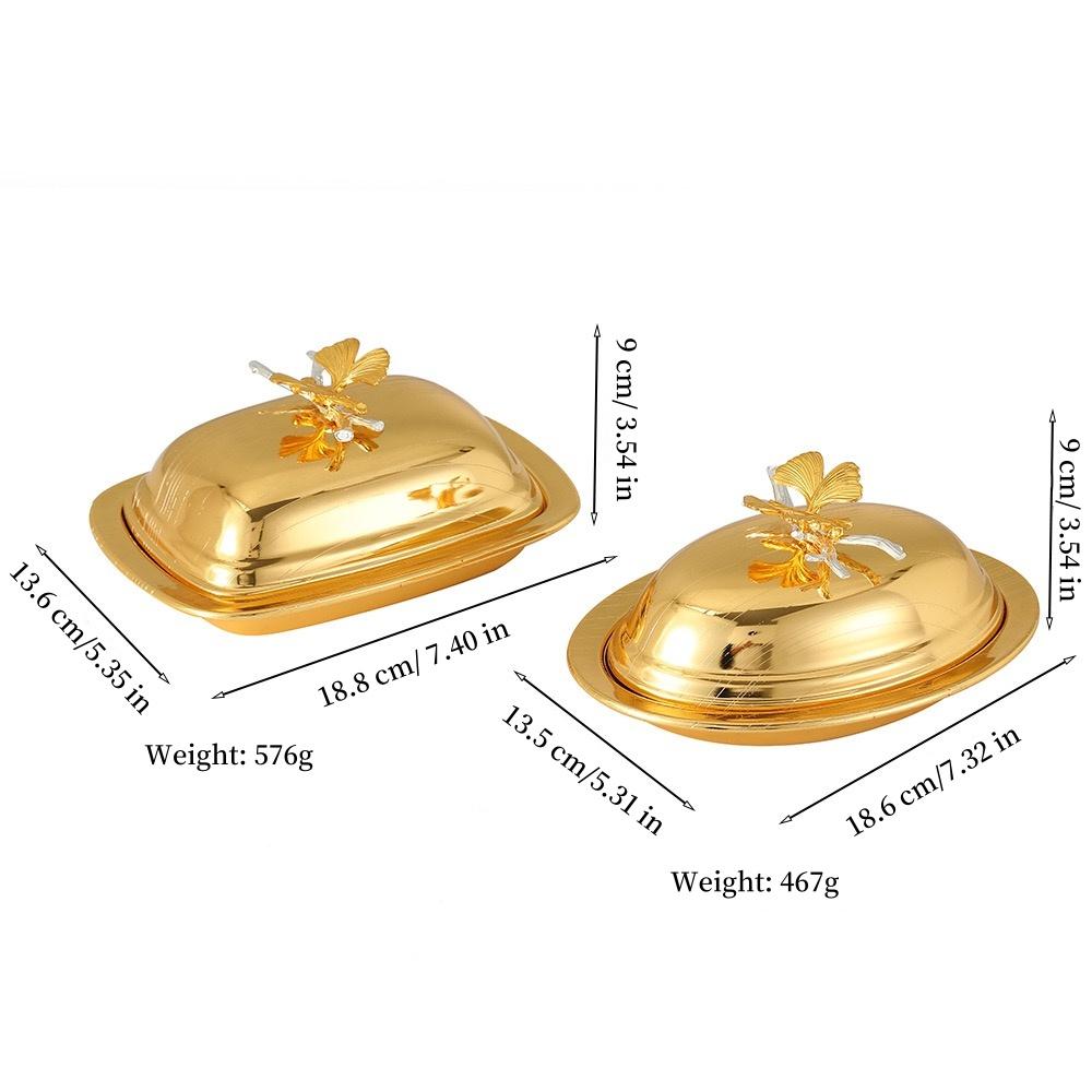 Fruit Tray, Alloy Cake With lid Plate, Golden Retro Snack Disc,Nuts Organizer Living Room Festival Desktop Wedding Decoration