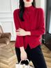 Heavy Knit Half High Neck Slim Fit Cashmere Cardigan Sweater for Spring & Autumn