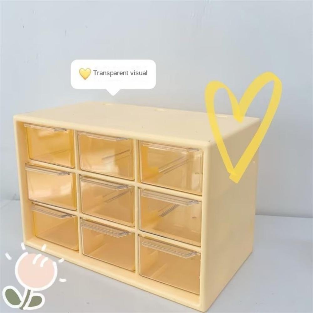 PVC Storage Box 9 Grids Drawer Organizer Box Desktop Drawer Organizer For Jewelry Cosmetics
