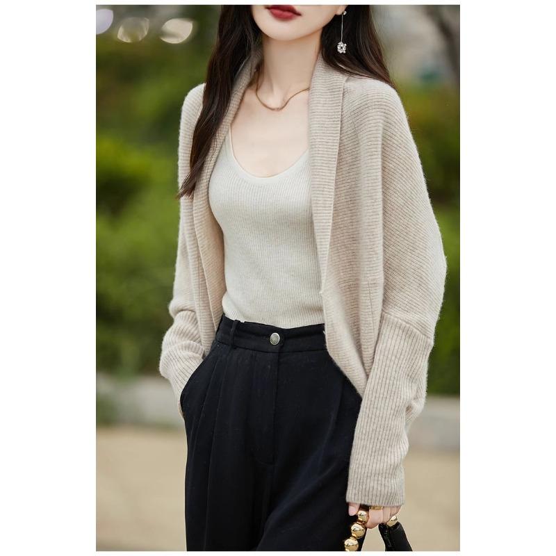 Knitted Shawl Loose Bat Sleeve Sweater Women's Solid Color Knitted Cardigan New Fashion Commuting Harajuku Style Autumn and Winter