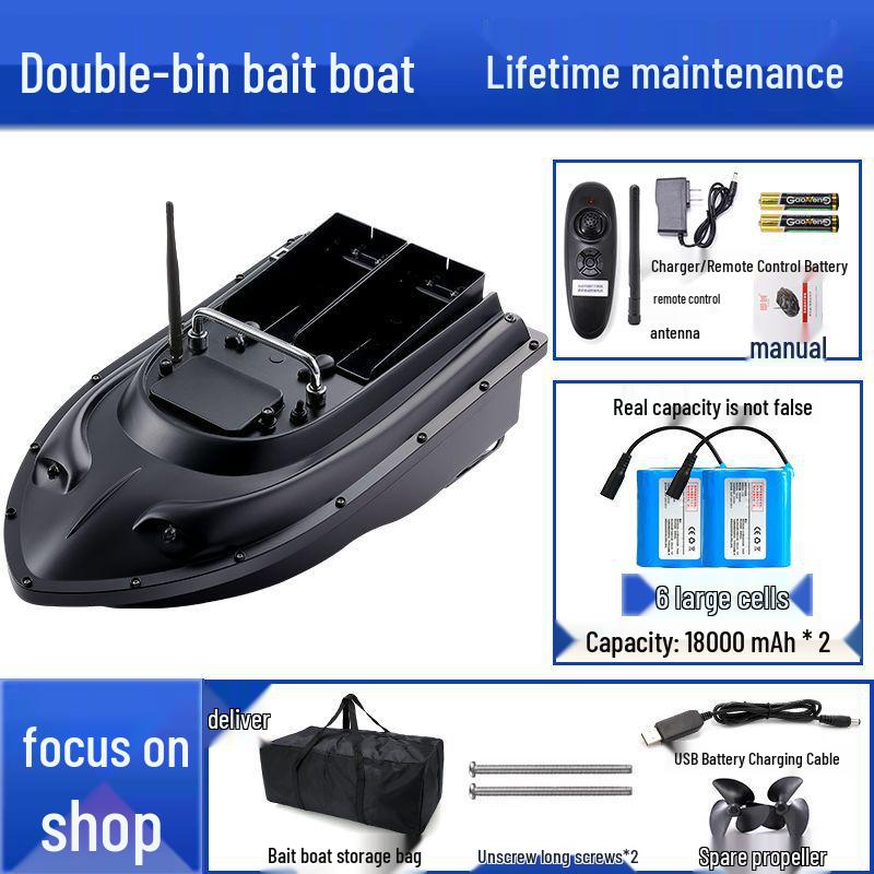 Smart 600m Remote Control High-Power Bait Boat with Constant Speed Cruise & Auto Unhooking Function for Fishing.