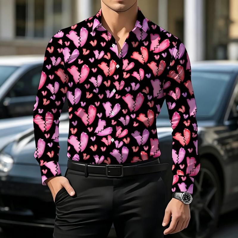 Hochwertiges personalisiertes bedrucktes Herrenhemd, modisches kontrastfarbiges Langarmhemd, lässiges Business-Herrenhemd XS-6XL