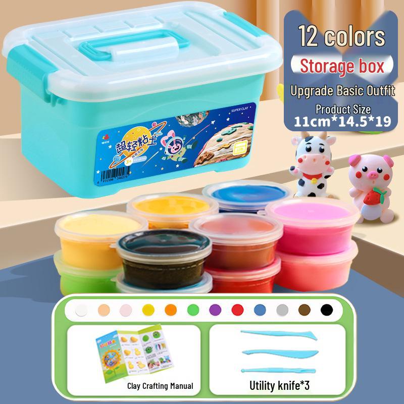 Non-toxic Ultra-light Colored Clay Set for Kids - Space Clay with Tools for DIY Molding