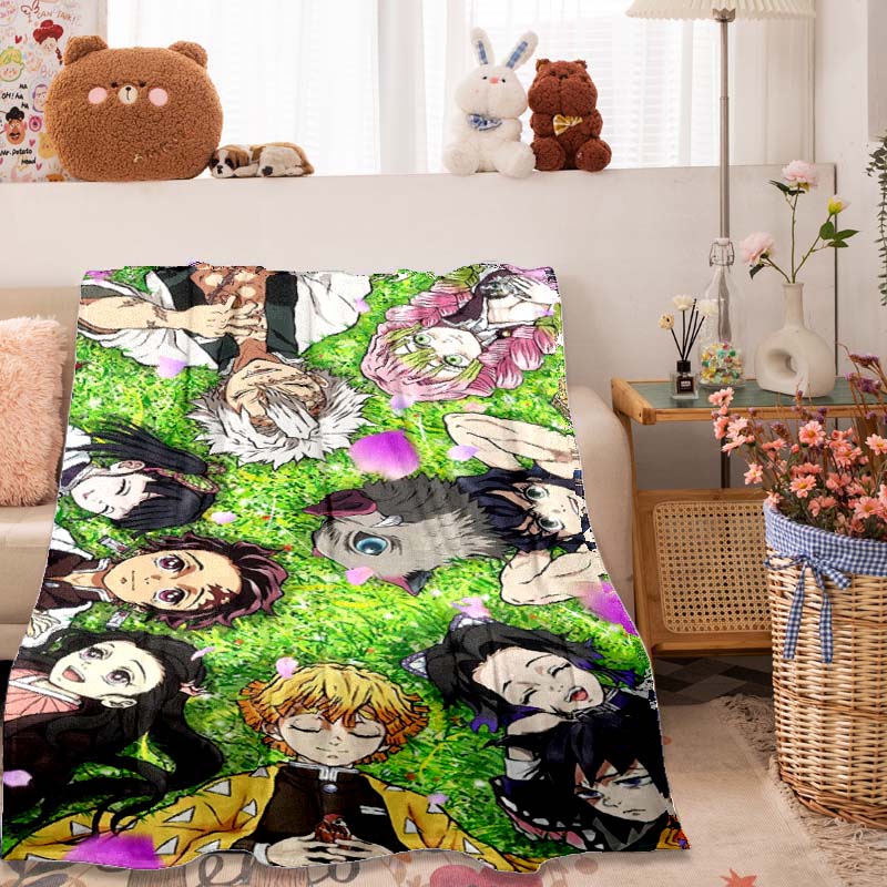 

The Anime-themed Kimetsu No Yaiba Blanket Is Perfect for Naps, Sofas, Living Rooms, Offices, Bedrooms, and Other Similar Spaces. 130x150cm
