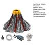 Aquarium Volcano Ornament Kit Mini Volcano with Air Stone Bubbler LED Spotlight