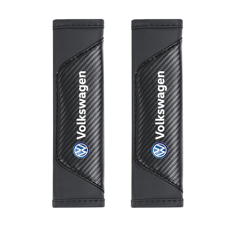 2026 Hot For Volkswagen VW 2Pcs Car Leather Seat Belt Cover Shoulder Protection Cushion For VW GTI Polo Golf Passat Tiguan Arteo