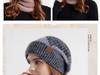 North American Women's Winter Two-Piece Set: Two-Color Knit Hat & Velvet Scarf, Warm Ear Protection