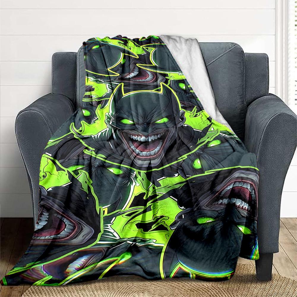 1pc Batman Flannel Throw Blanket Lightweight Soft Warm All Season Blanket for Sofa, Bed, Travel, Camping L1024168
