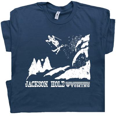 Ski Jackson Hole T Shirt Wyoming T Shirt Vintage Skiing T Shirt Men Women Kids