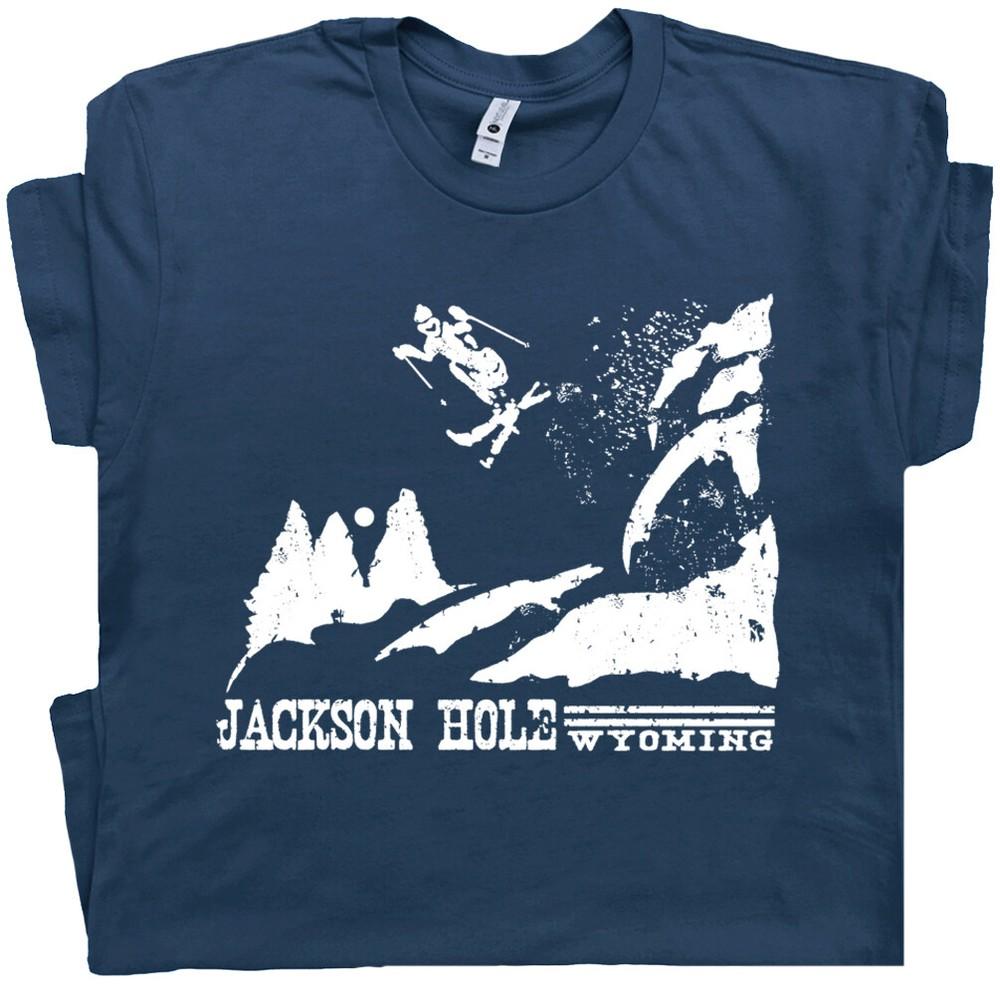 

Ski Jackson Hole T Shirt Wyoming T Shirt Vintage Skiing T Shirt Men Women Kids 4XL