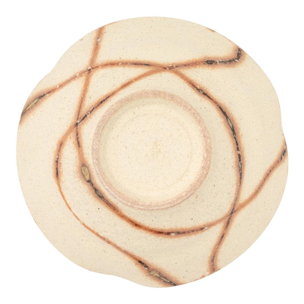 Marui Seito Shigaraki Ware Hechimon Small Bowl, Approx. 11cm Diameter, Fireplace, Ivory, MR-3-4076