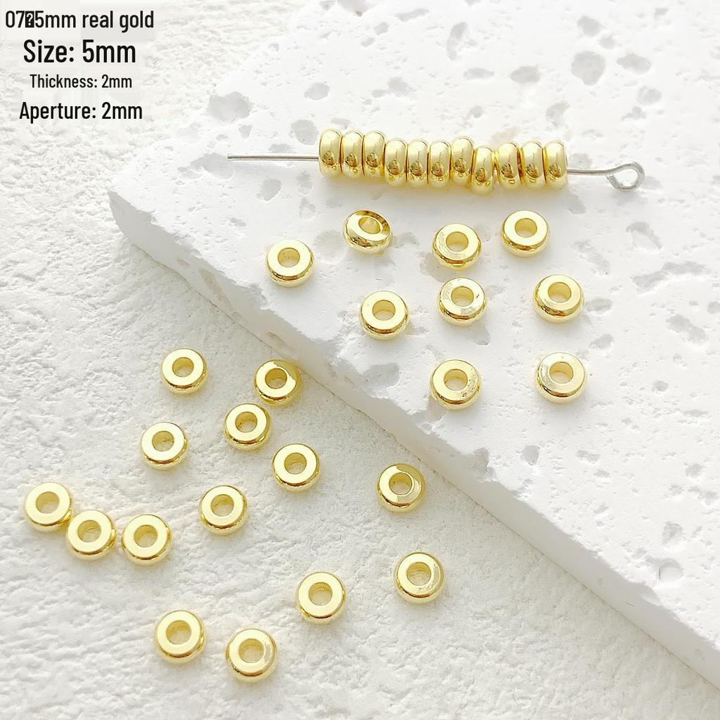 Koraliki Dystansowe ze Złota 18K/14K i Miedziowane do Tworzenia Biżuterii DIY i Bransoletek