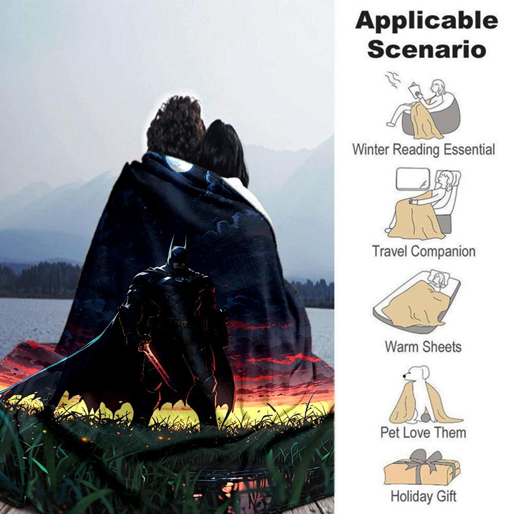 1pc Batman, Night Flannel Blanket Soft Warm Throw for Home, Office, Travel, All-Season Cozy Bedding GiftL1159