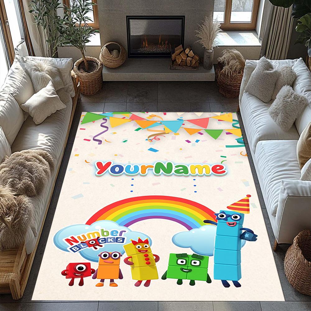 Tappeto Personalizzato con Nome Numberblocks per Ingresso Cucina Corridoio Balcone Tappeto Antiscivolo Ufficio Decorazioni per la Casa