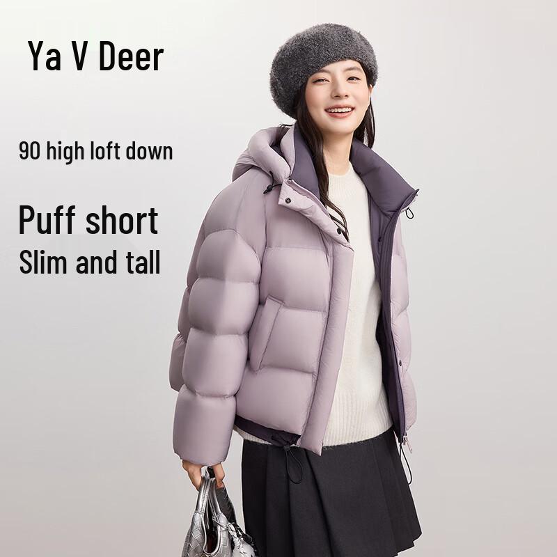 

YaLu Women s Hooded Puffy Short Down Jacket L