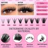 Lash Clusters Kit Wispy Eyelash Clusters Natural DIY Lash Extension Kit C Curl Individual Lashes Cluster With Lash Tools