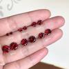 Beixi 925 Sterling Silver Red Garnet Cubic Zirconia Stud Earrings, 3-8mm, Various Sizes Available
