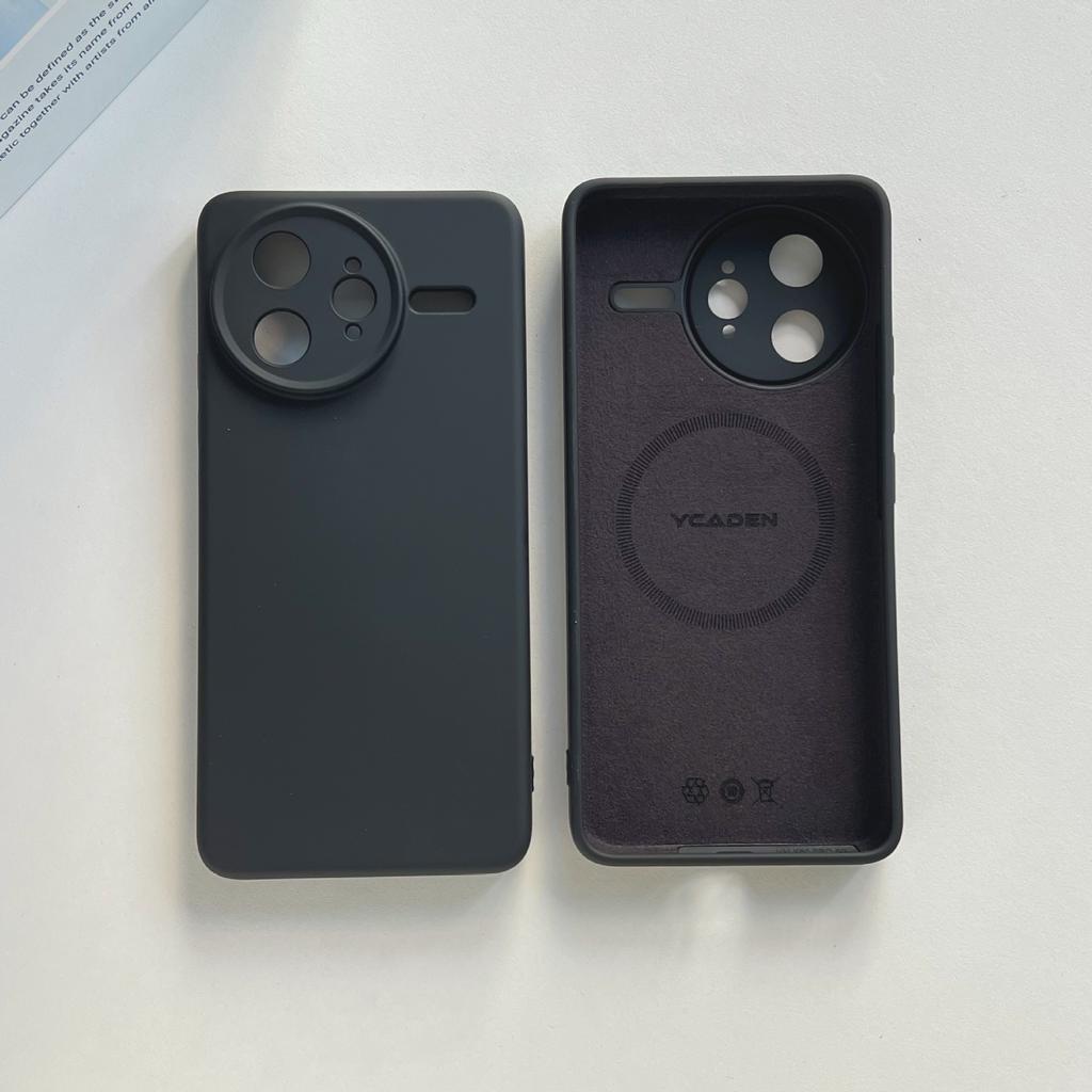 Premium liquid silicone is suitable for Xiaomi 17ProMax magnetic mobile phone case, Redmi K90 fine hole solid color sheath.