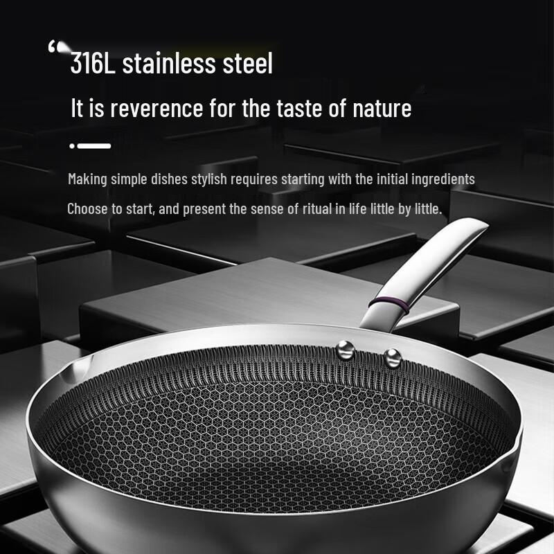 

KOBACH 316L Stainless Steel Honeycomb Non-stick Wok
