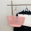 Large-capacity Hollow Beach Bag Candy Color Reusable PVC Basket Durable Portable Tote Bag  Holiday