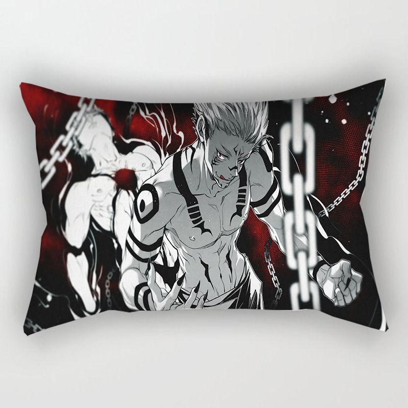 

Jujutsu Kaisen Anime Cushion Cover Rectangular Pillowcase For Cozy Home Decor White Red