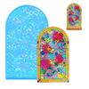 Wall Hanging Decor Art Silicone Mold Holographic Rose Painting Resin Molds Rainbow Effect Wall Art Ornament Mold DIY