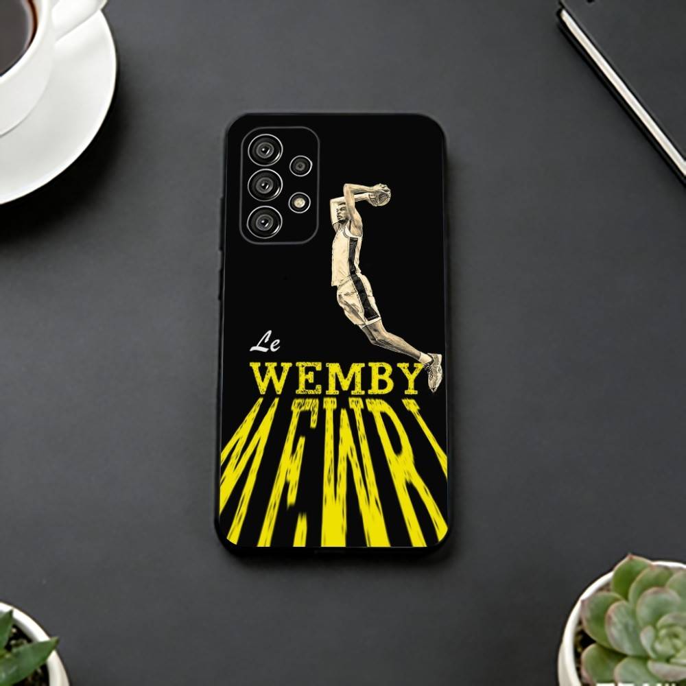 Sports Basketball Victor Wembanyama Phone Case For Samsung S25,S24,S21,S22,S23,S30,Ultra,S20,Plus,Fe,Soft Silicone Black Cover