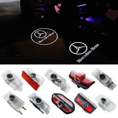 2Pcs LED HD Car Door Lights Benz Logo Welcome Light For Mercedes Benz E GLC GLA GLB E GLB GLE C A Class W177 W205 W212 W213 X253