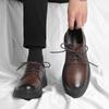 2024 Autumn High-Quality Lace Up Leather Men's Shoes Luxury Brand Platform British Style Designer Thick Sole Casual Leather Shoe