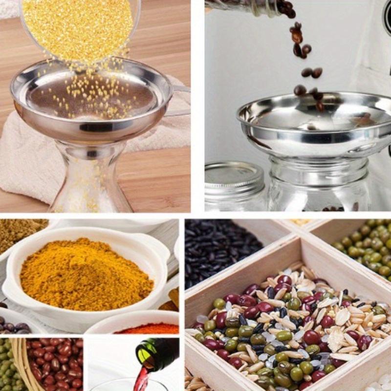 Stainless Steel Canning Funnel, Wide Mouth Jar Funnel With Handle for Wide and Regular Mouth Jars, Food Grade Metal Jam Funnel