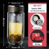 Heenoor Antibacterial Silver Ion Double-Layer Glass Tea Cup