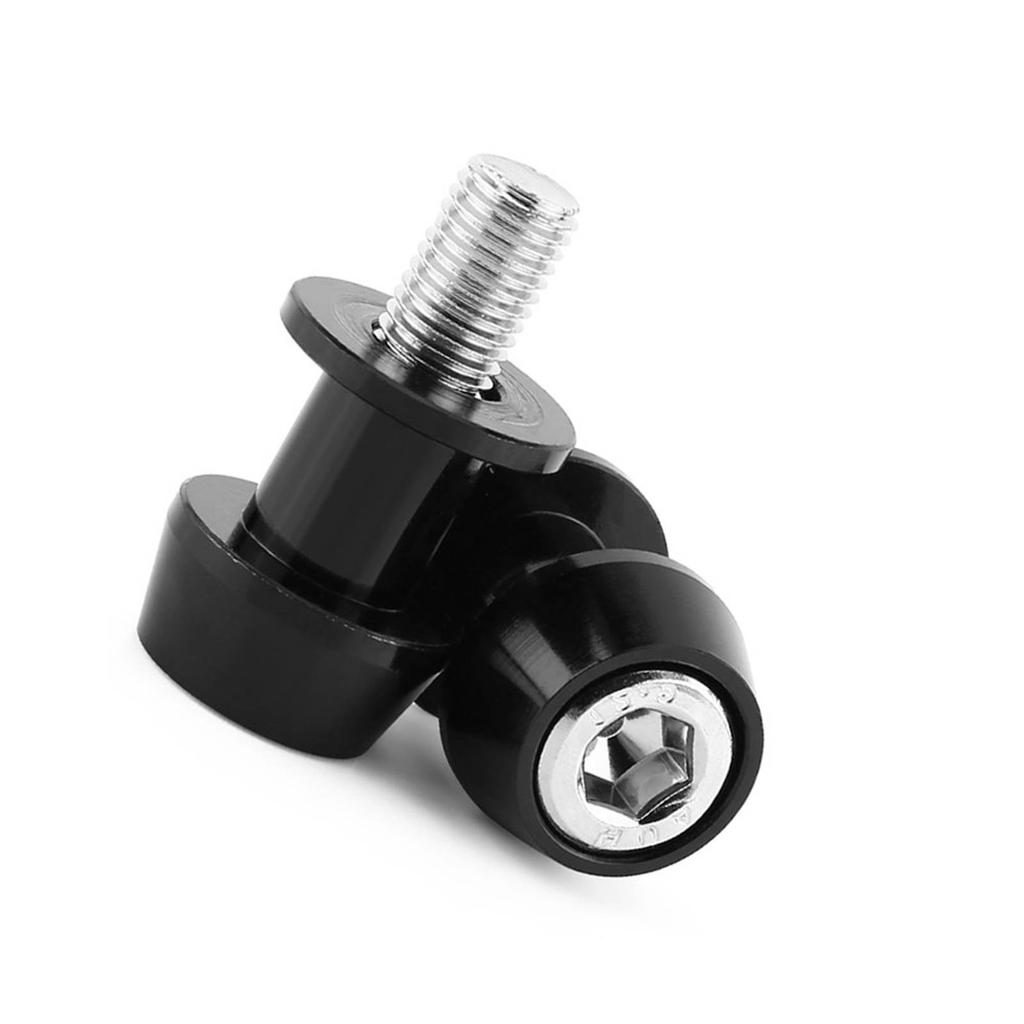 Motorcycle CNC Aluminium Alloy Swing Arm Spool Sliders Stand Swingarm Bobbins(10mm, Black)