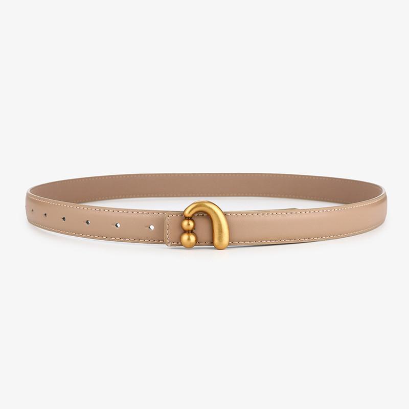 

Fashion Ladies Belt In Twolayer Cowhide With Smooth Alloy Buckle For Daily Use хакі