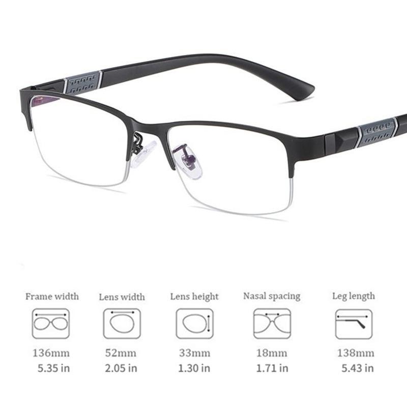 2 Pairs of New Reading Glasses Men Half Frame Business Men Reading Glasses +1.0 - +4.0