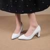 Slip-on Single Shoes Autumn New Pointed Toe Shallow Mouth Non-slip Block Heel Pumps