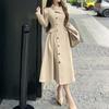 Medium and Long Waist Large Skirt Trench Coat Women's Autumn Thin Sweet and Spicy Temperament Coat