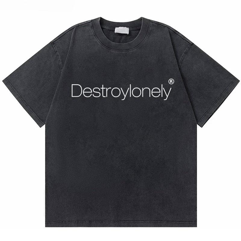 Washed Vintage Rapper Ken Carson Nad Destroy Lonely North America Tour Tshirt Men Hip Hop Loose Oversized T Shirts Short Sleeve