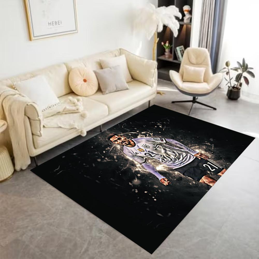 Dynamic Soccer Player Pose Floor Rug Office Rug Perfect for Hallway Dormitory Bedrooms Living Rooms Anti-slip Rug Office home decor Spiritual Gift