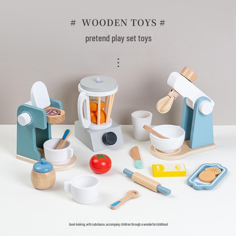 Wood Kids Play Kitchen Set: Pretend Cooking Toy for Boys & Girls, Ideal Birthday Gift