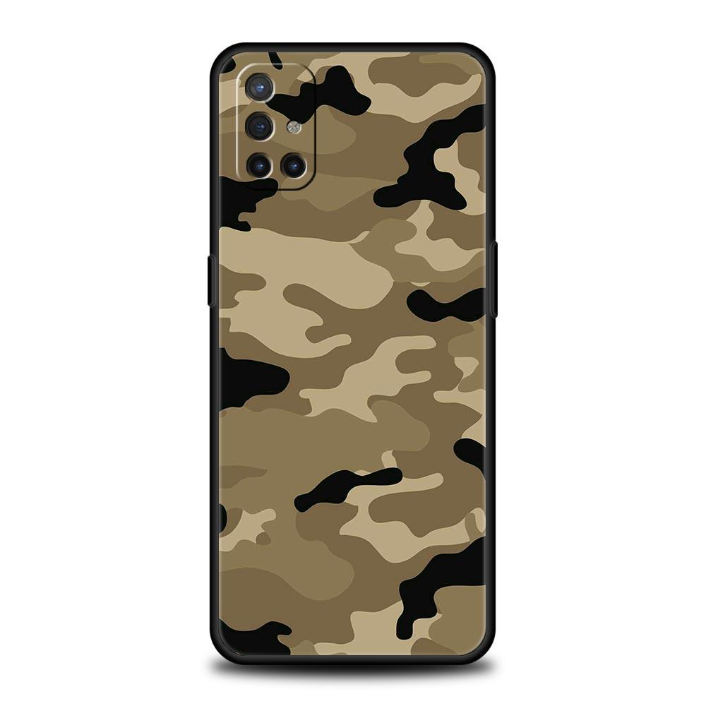 Camouflage Camo Military Phone Case For OnePlus 12R 9R 12 11 10 Pro 9 8 7 7T 8T 10T 9RT Nord 2T N10 N200 CE 2 5G Black Cover