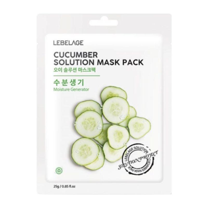 [Lebelage] Cucumber Solution Mask Pack (25g) x 10ea Set – Instant Refreshing, Hydrating & Calming Relief